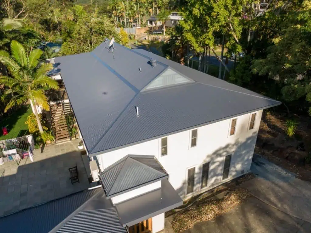 New metal roof after replacement in a residential home in Currumbin Waters