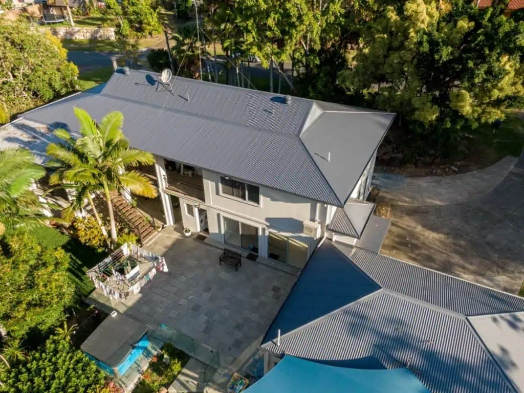 A decramastic roof replacement on a residential building