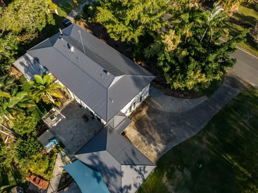A decramastic roof replacement on a residential building