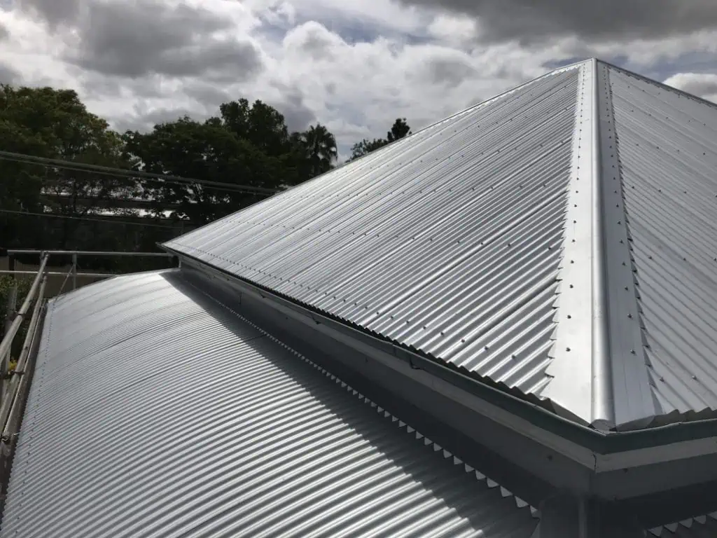New metal roof on a residential building